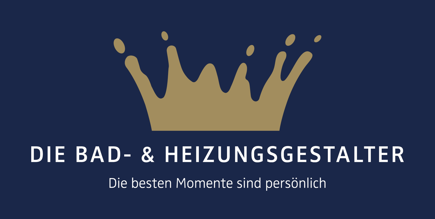 Das Markenlogo der BAD- & HEIZUNGSGESTALTER mit dem Versprechen "Die besten Momente sind persönlich"